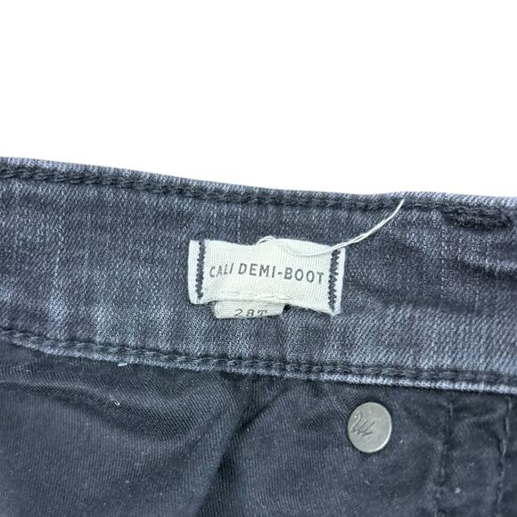 Madewell Tall Cali Demi-Boot Jeans Berkeley Black Raw Hem 28 Tall Long 28T Denim - Picture 5 of 7